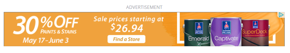 PPC advertisement on a website