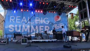 Outdoor summer concert stage